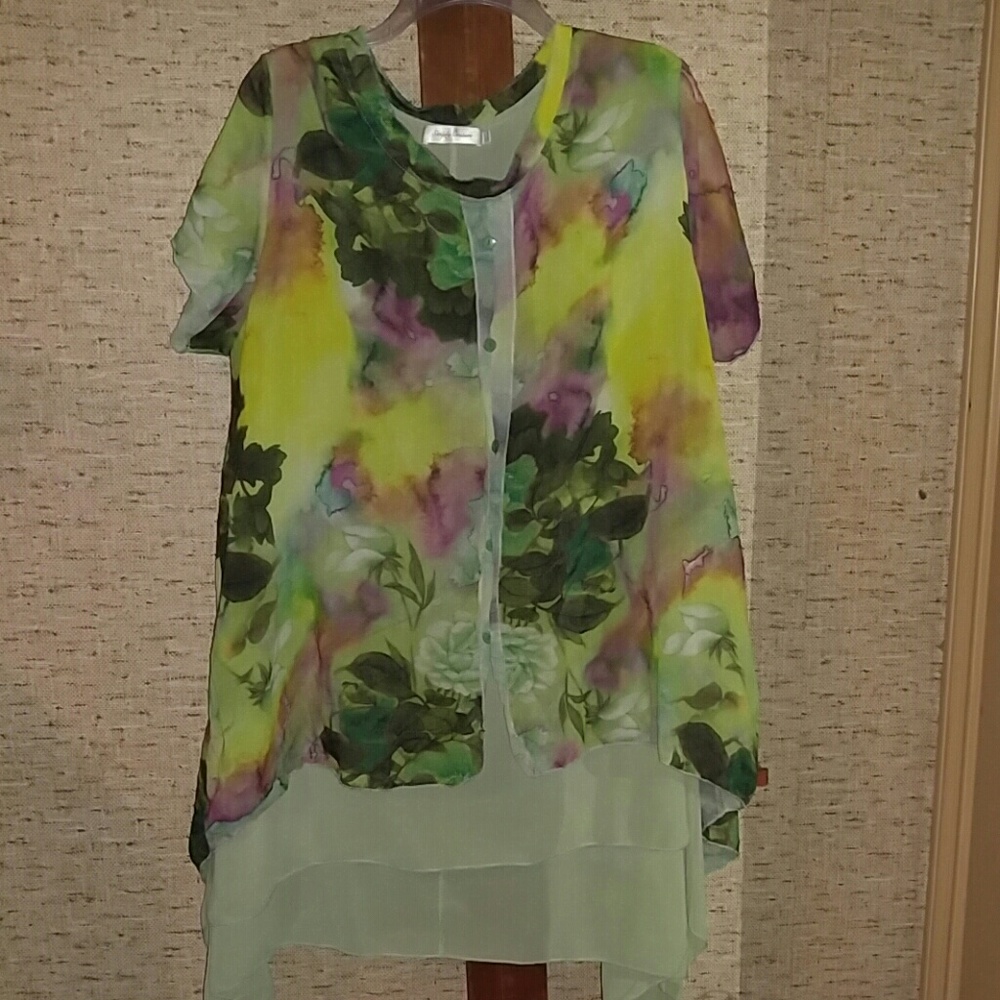 Watercolor looking size 3x tunic